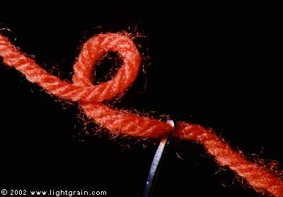 needle with red thread