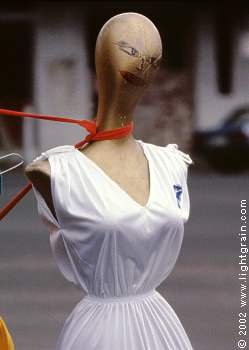 store mannequin at street market